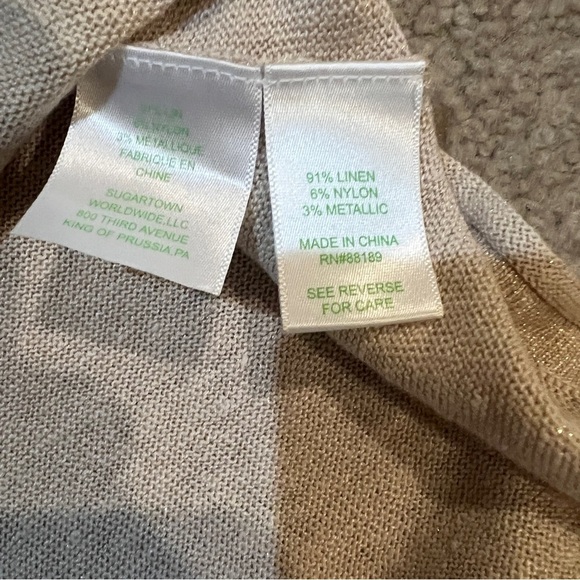 Metallic gold Lilly Pulitzer cardigan gold button Large - Picture 4 of 5